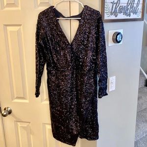 ASOS Navy Blue Sequin Dress